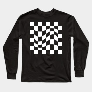 Wavy Chessboard design Long Sleeve T-Shirt